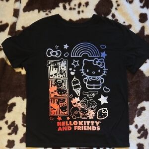 Hello Kitty Black Short Sleeve Tee with Neon Graphics
